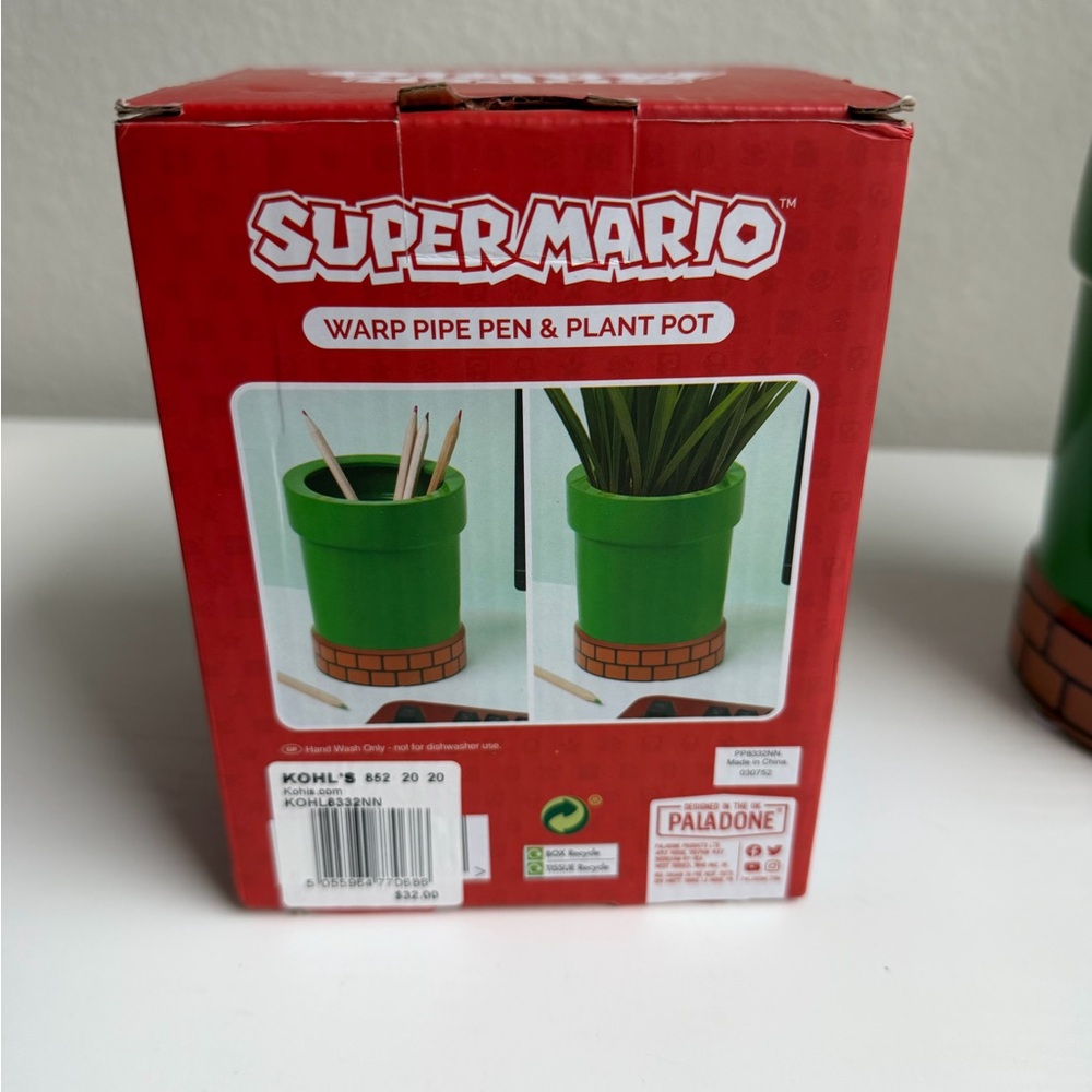Paladone Super Mario Warp Pipe Pen & Plant Pot Planter - Gamer Gift NWT - Picture 6 of 6